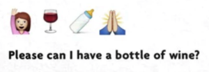"Can I have a bottle of wine" in emoji